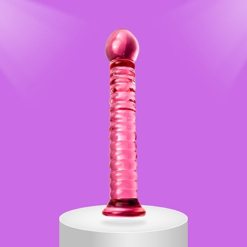 Pink Spiral Glass Dildo