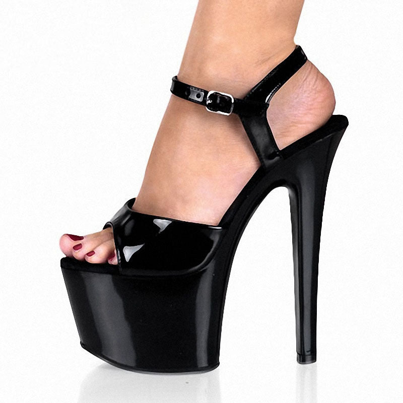 Black Platform Stripper Heels - Sexy Bee UK