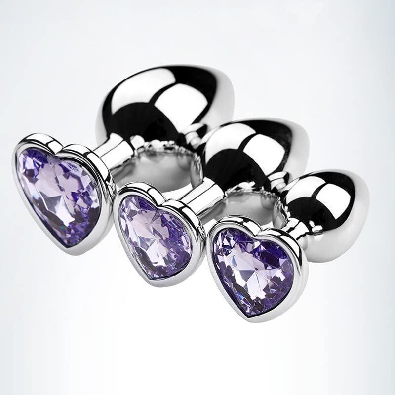 Heart Shaped Jewelled Butt Plugs (3 Piece) - Sexy Bee UK