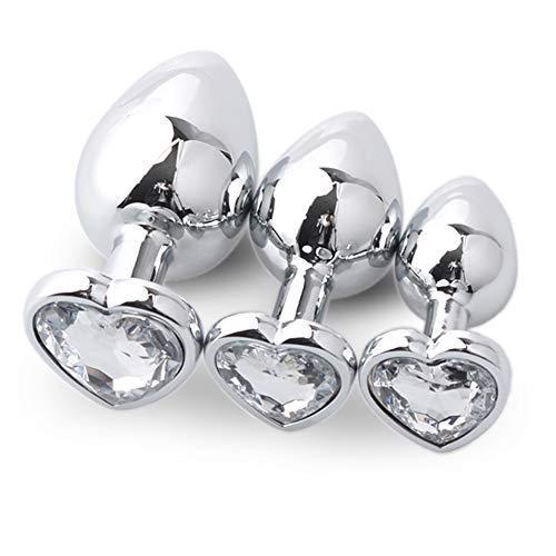 Heart Shaped Jewelled Butt Plugs (3 Piece)