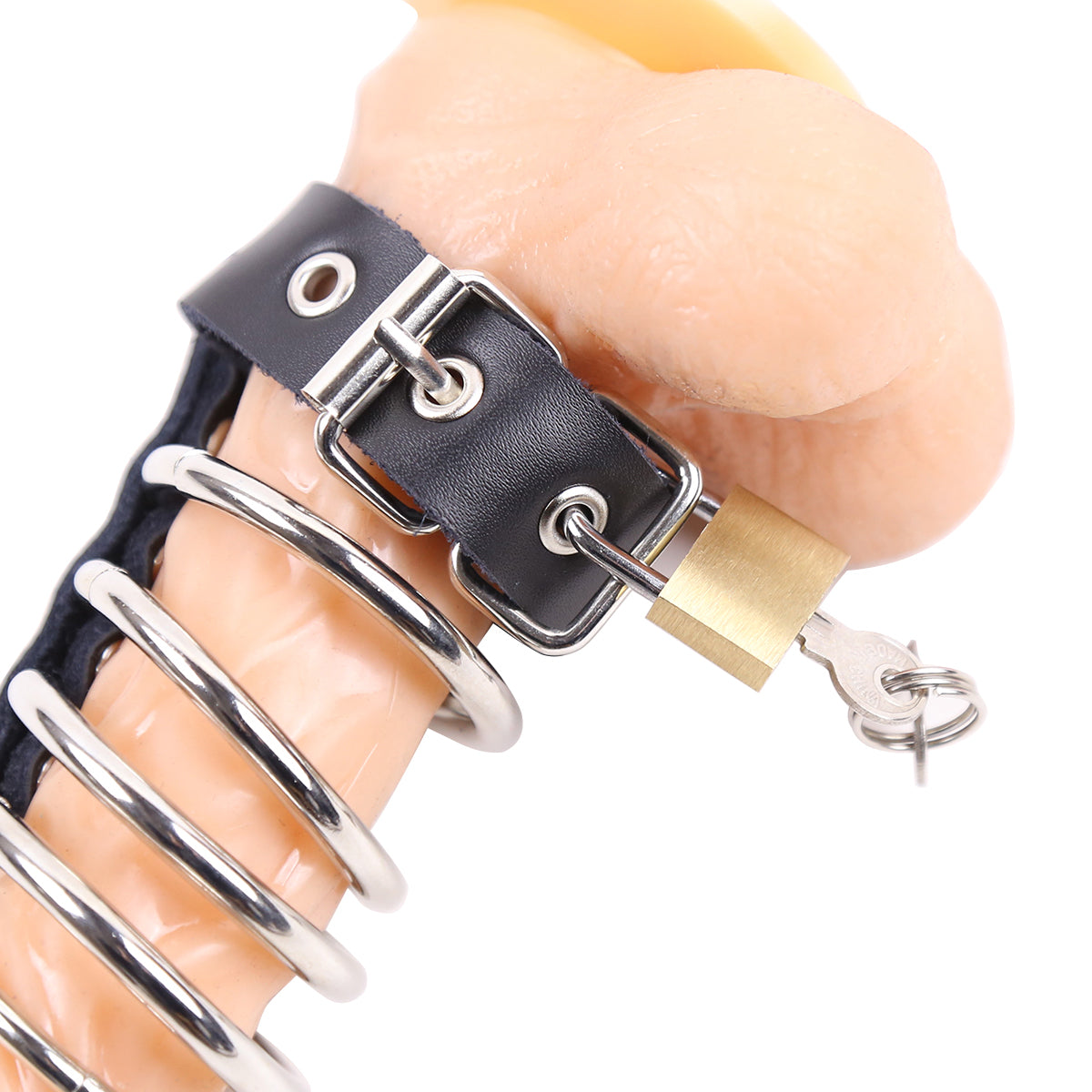 'The Sub' Lockable Leather and Steel Chastity Cage