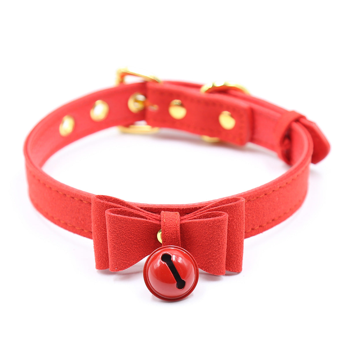 Naughty Kitty Faux Leather Bell Collar - Sexy Bee UK