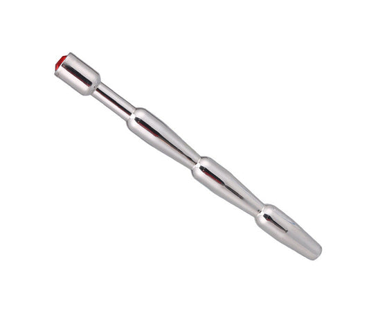 Stainless Steel Red Jewelled Urethral Sound - Sexy Bee UK