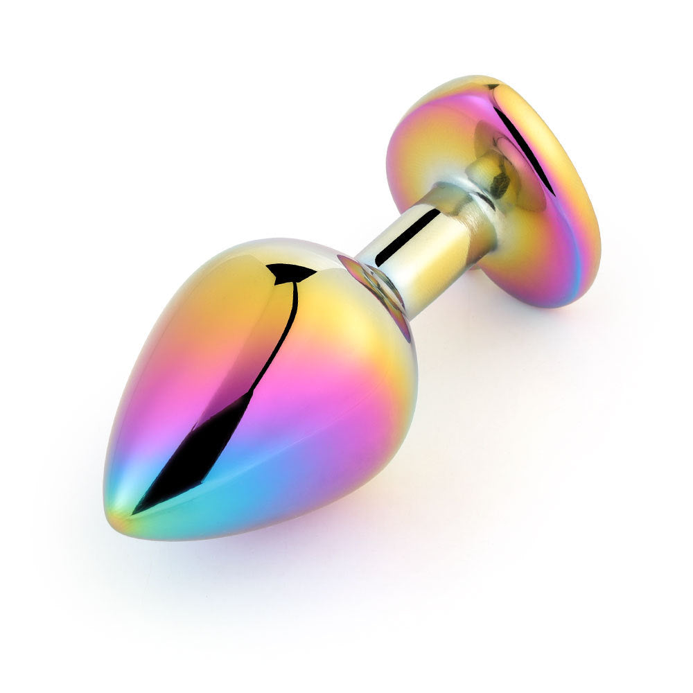 Jewelled Iridescent Metal Butt Plug (3 Piece) - Sexy Bee UK