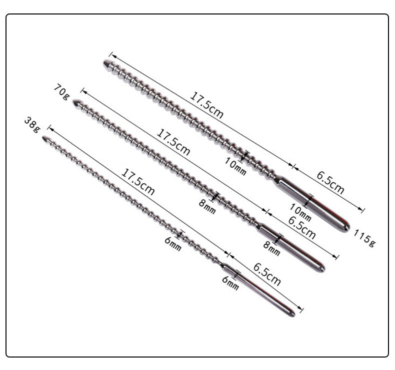 Double Ended Stainless Steel Ribbed Urethral Dilator - Sexy Bee UK