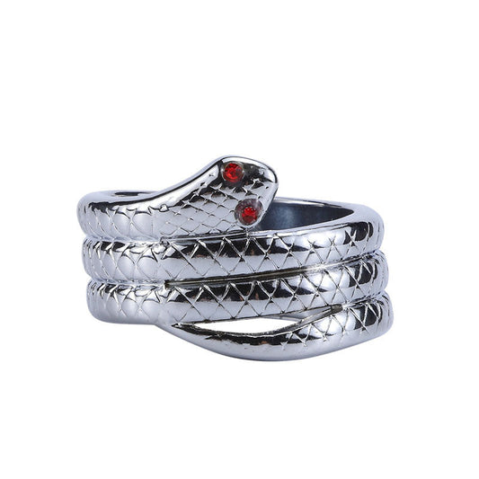 Stainless Steel Red Eyed Snake Penis Ring - Sexy Bee UK