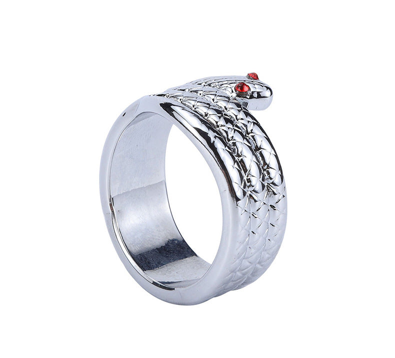 Stainless Steel Red Eyed Snake Penis Ring - Sexy Bee UK