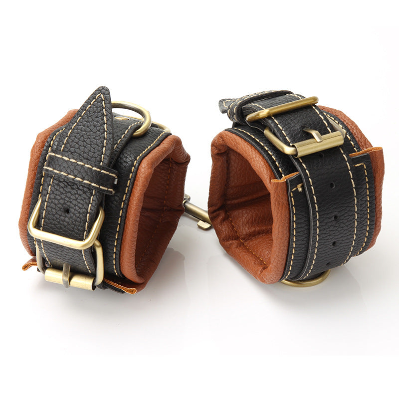 Black and Tan Collar and Cuff Set - Sexy Bee UK