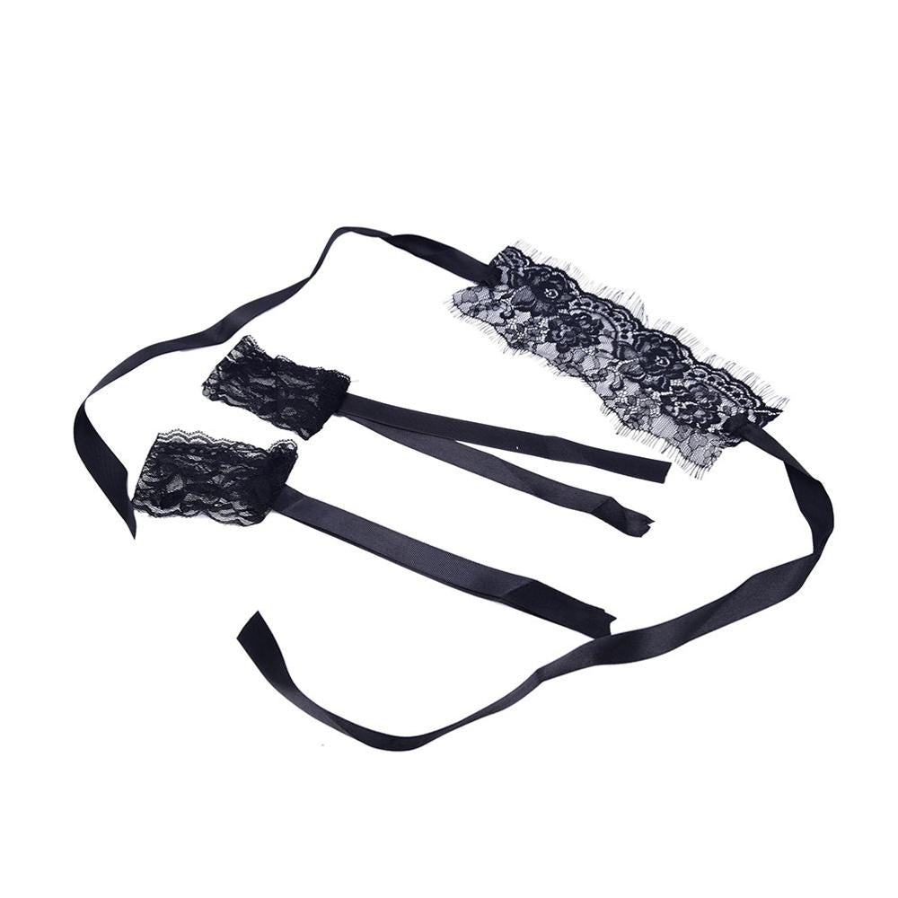 Lace Cuffs and Eye Mask Set - Sexy Bee UK