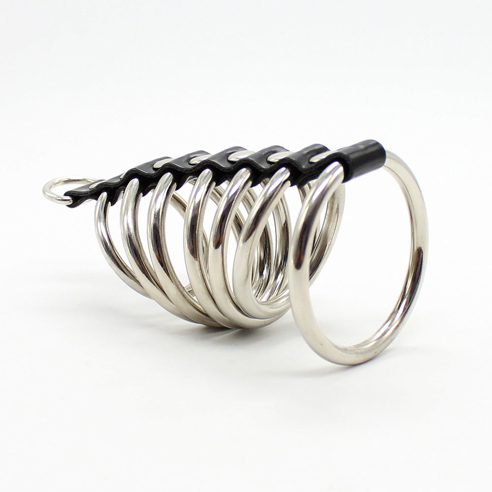 7 Stainless Steel Ringed Cock Cage - Sexy Bee UK