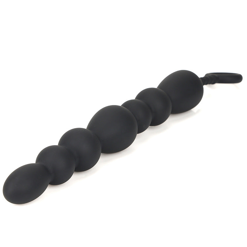 Black Silicone Beaded Booty Toy - Sexy Bee UK