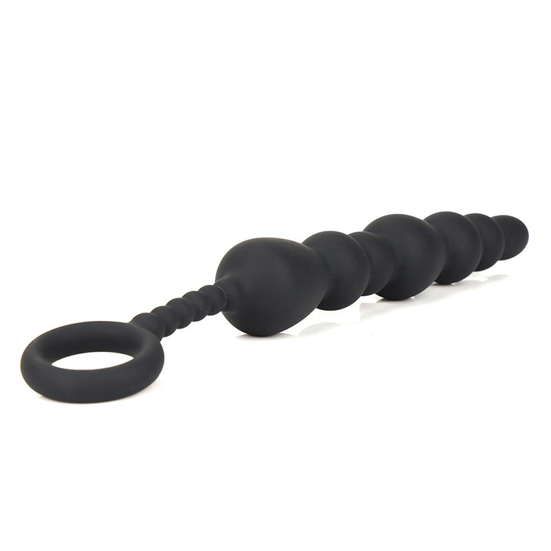 Black Silicone Beaded Booty Toy - Sexy Bee UK