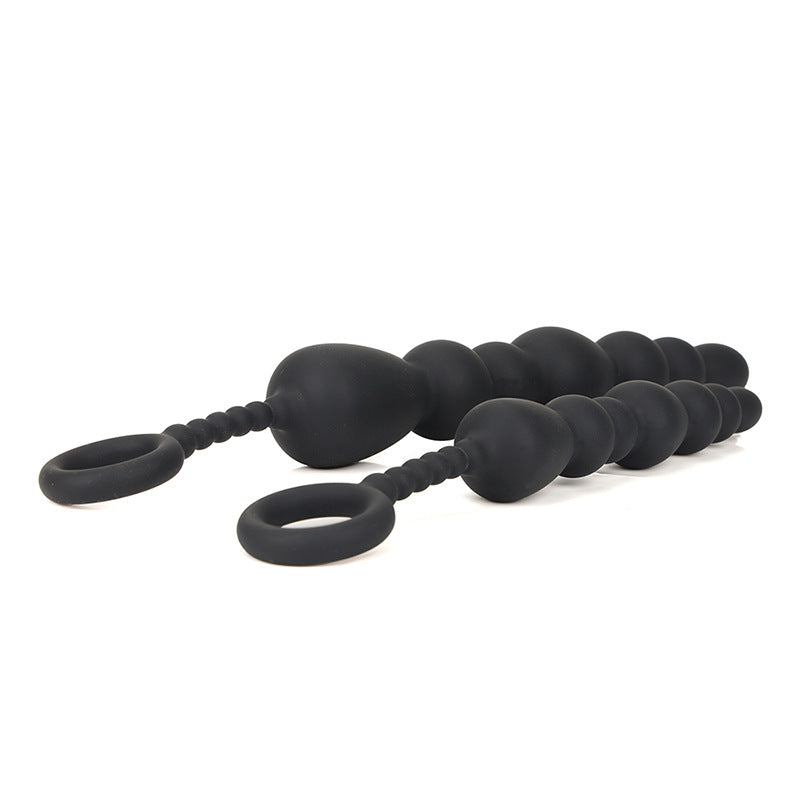 Black Silicone Beaded Booty Toy - Sexy Bee UK