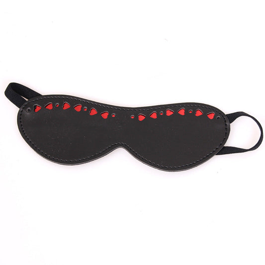 Faux Leather Red Heart Eye Mask