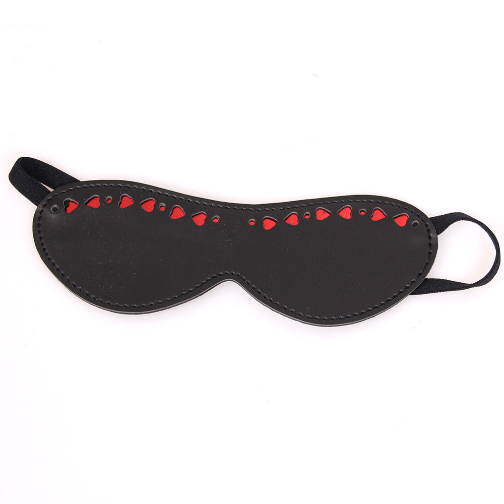 Faux Leather Red Heart Eye Mask - Sexy Bee UK