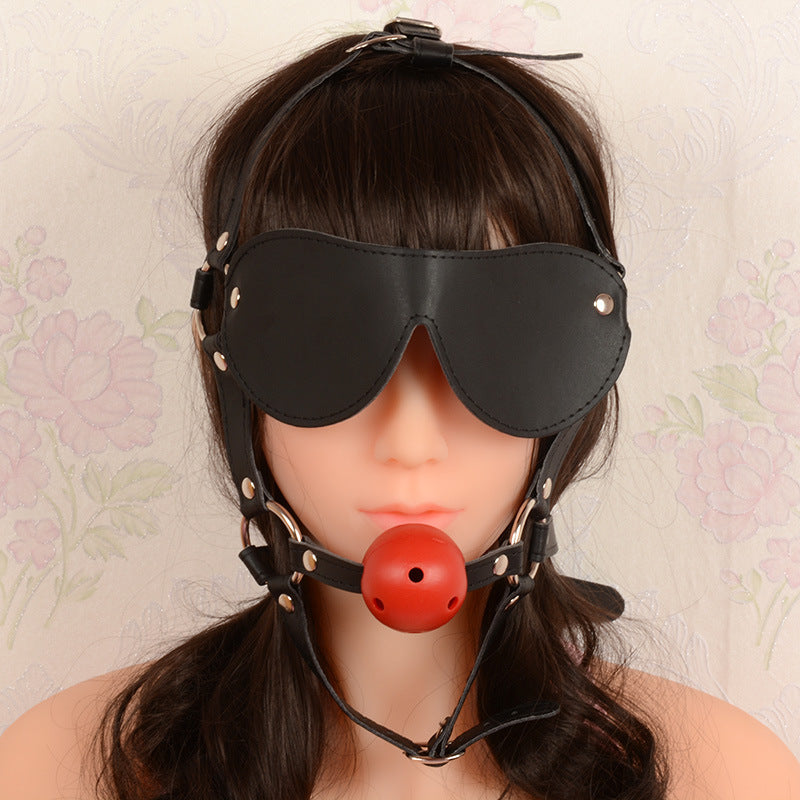 VF Leather Ball Gag Chin Harness - Sexy Bee UK