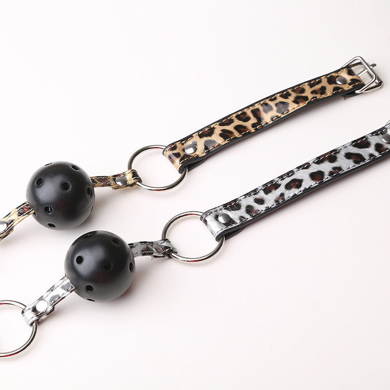 Gold Animal Print Ball Gag - Sexy Bee UK