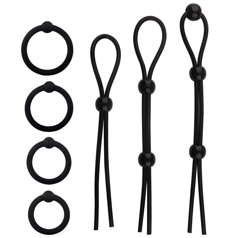 Adjustable Stamina Enhancing 7 Piece Set with Cock Rings