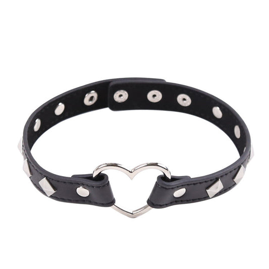 BDSM Heart Shaped VF Leather Collar
