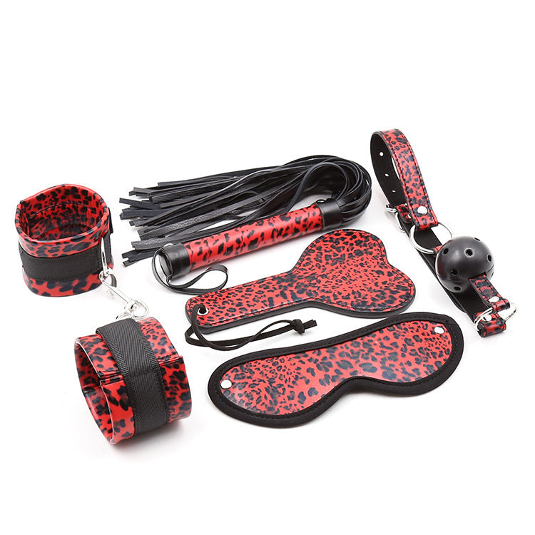 Leopard Print 5 Piece Bondage Kit - Sexy Bee UK