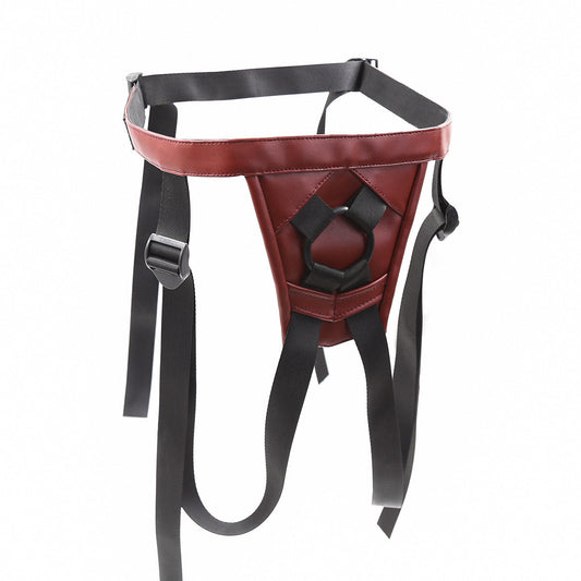 Red Leather Adjustable Harness for Strap on
