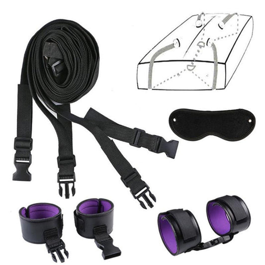 Under Mattress Restraint Kit with Connecting Cuffs - Sexy Bee UK