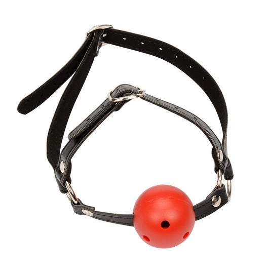 Faux Leather Head Harness with a Vented Ball Gag