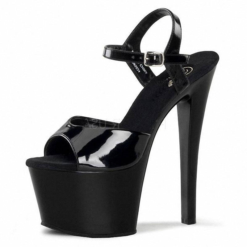 Black Platform Stripper Heels - Sexy Bee UK