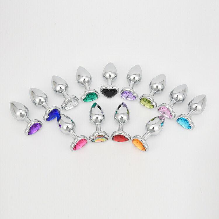 Heart Shaped Jewelled Butt Plugs (3 Piece)