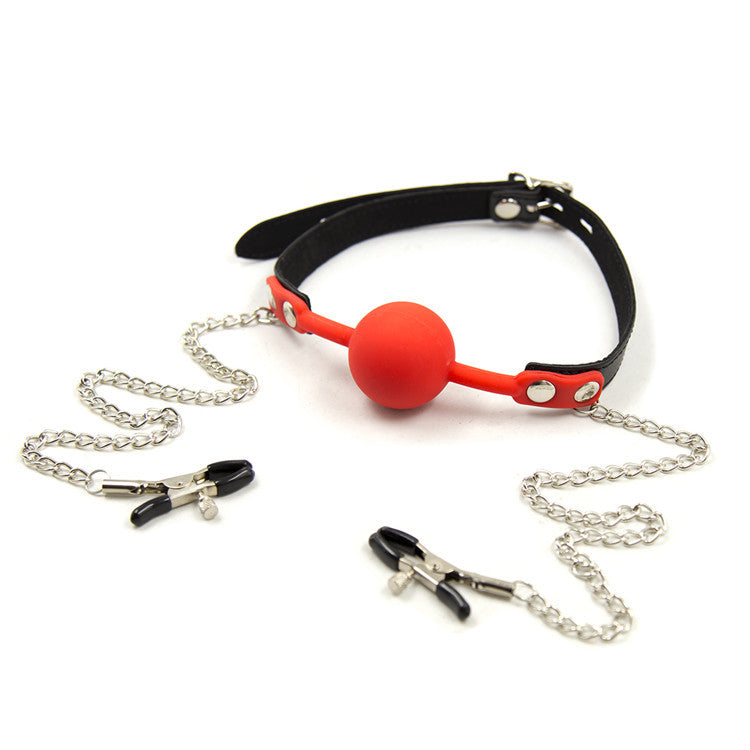 Fetish Ball Gag and Nipple Clamps - Sexy Bee UK