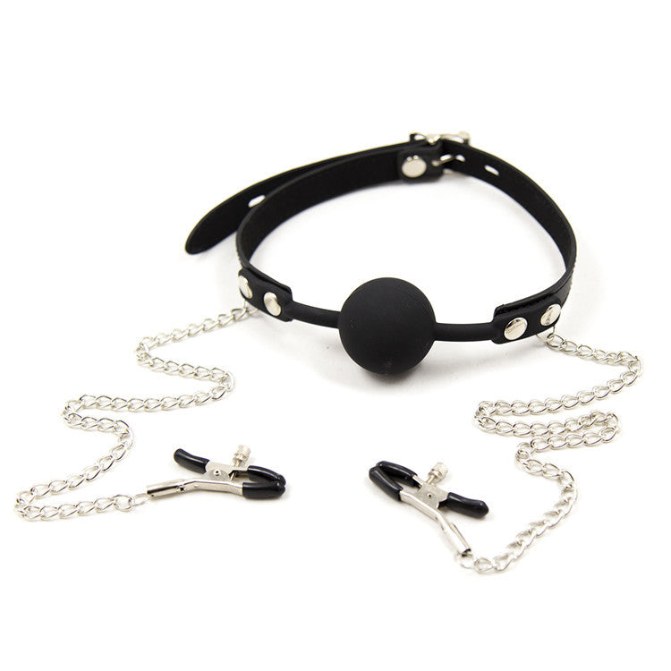 Ball Gag and Nipple Clamps