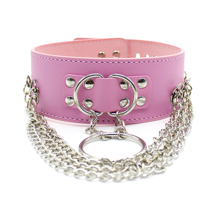 Pink Chained Bondage Collar