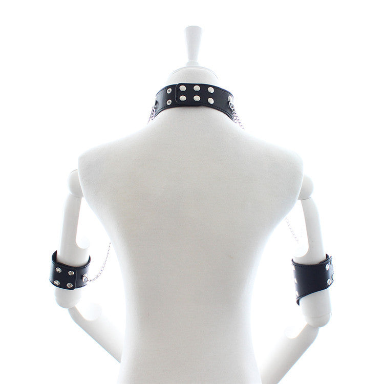 Studded Collar and Arm Restraint Set - Sexy Bee UK