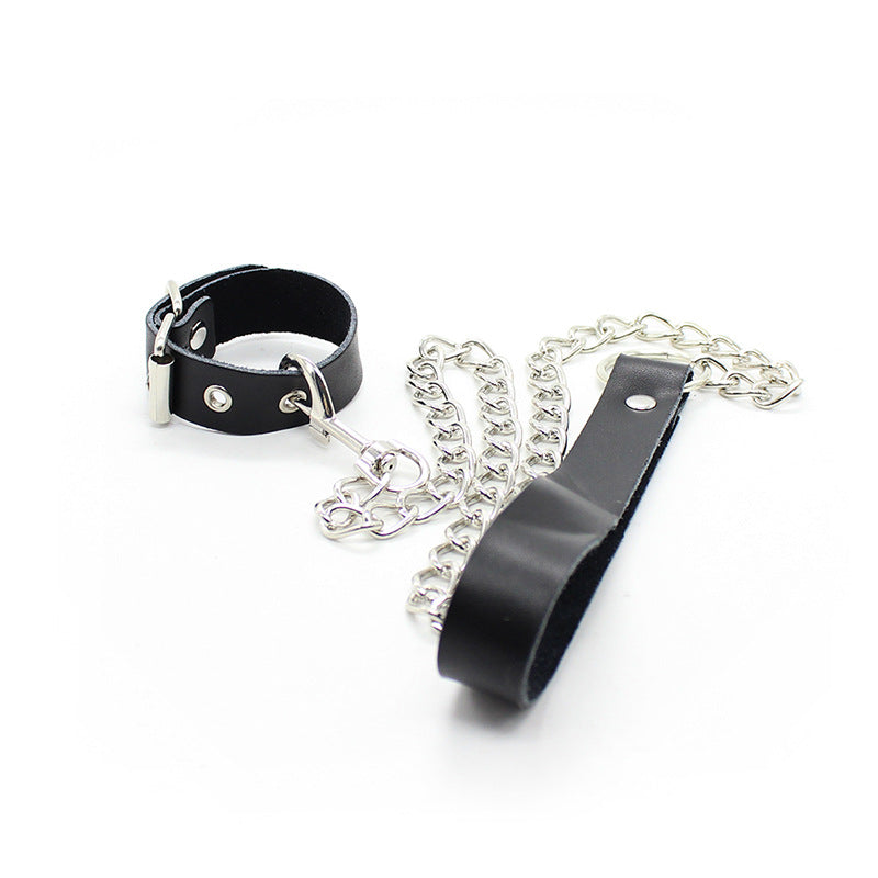 Leather Cock Ring and Chain Lead - Sexy Bee UK