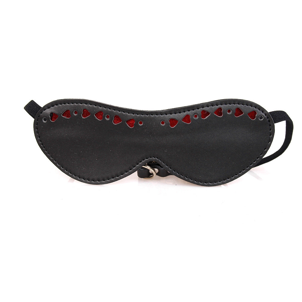 Faux Leather Red Heart Eye Mask - Sexy Bee UK