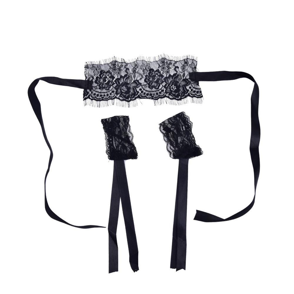 Lace Cuffs and Eye Mask Set - Sexy Bee UK