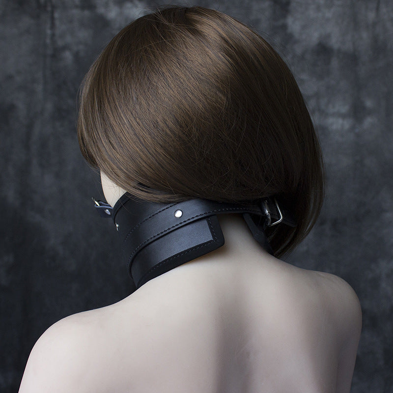 High Neck Fetish Collar and Silicone O-ring Gag