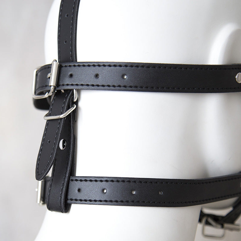 BDSM Blindfold and Gag Face Harness