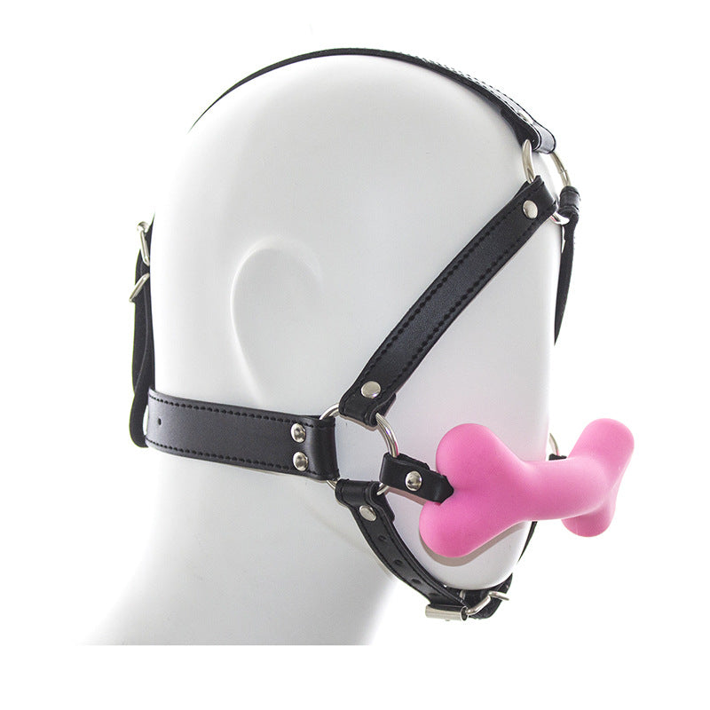 Silicone Dog Bone Head Harness Gag - Sexy Bee UK