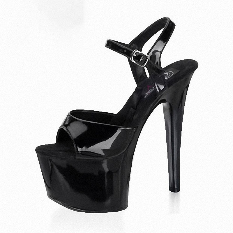 Black Platform Stripper Heels - Sexy Bee UK