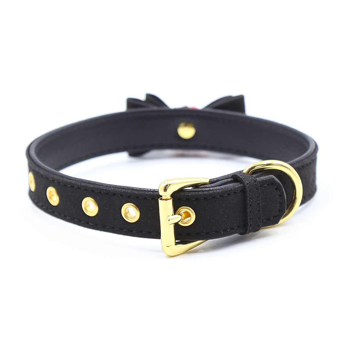 Naughty Kitty Faux Leather Bell Collar - Sexy Bee UK