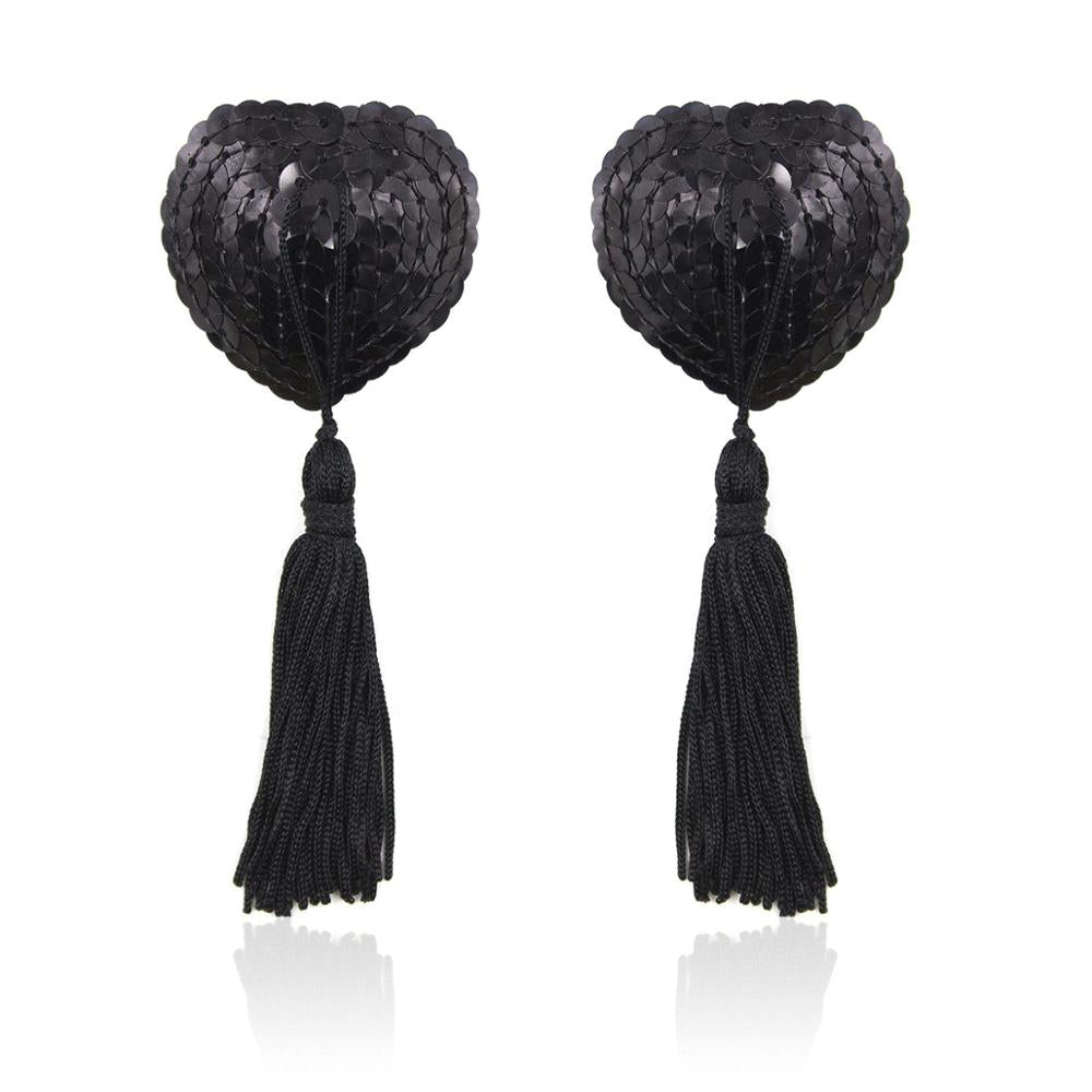 Burlesque Sequin Heart Nipple Tassel - Sexy Bee UK