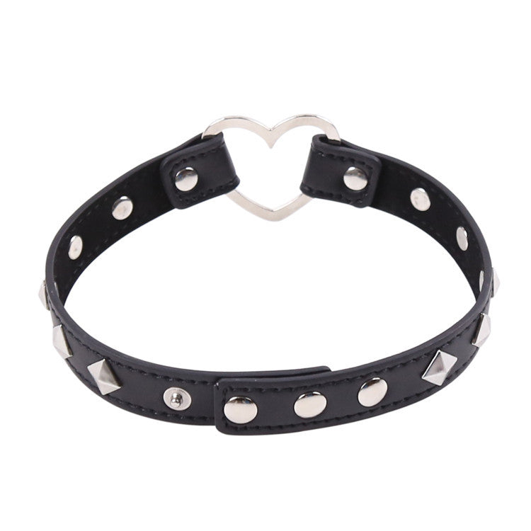 BDSM Heart Shaped VF Leather Collar