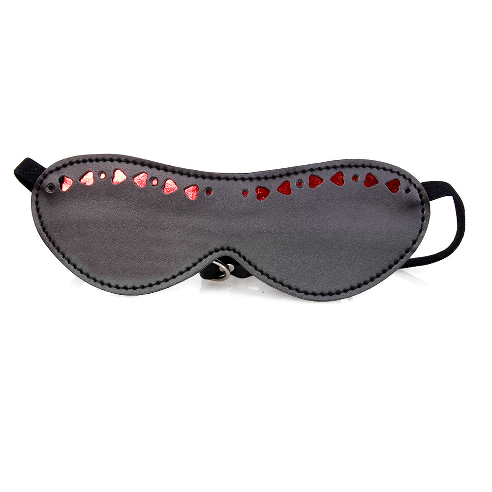 Faux Leather Red Heart Eye Mask