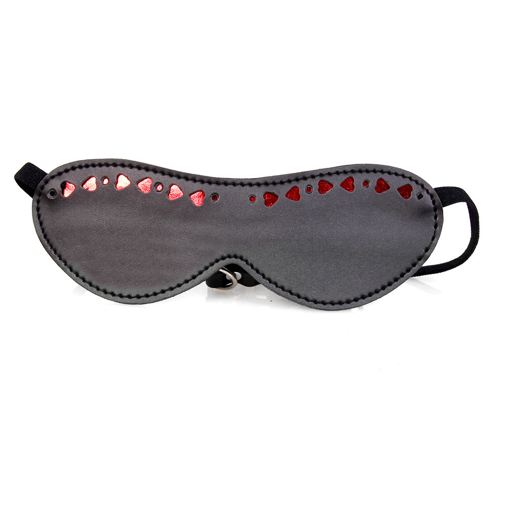 Faux Leather Red Heart Eye Mask - Sexy Bee UK