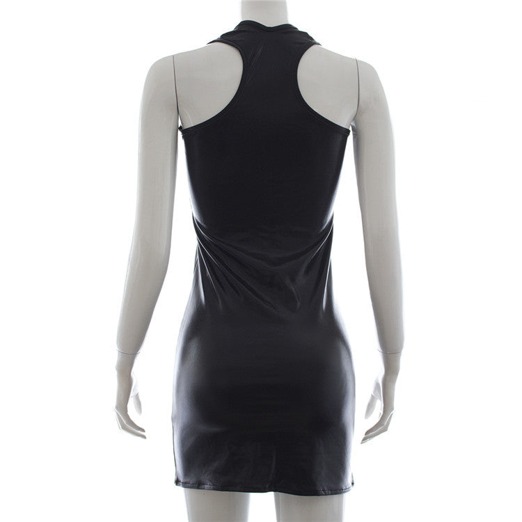 'Zip Me Up' Leather-Look Dress - Sexy Bee UK