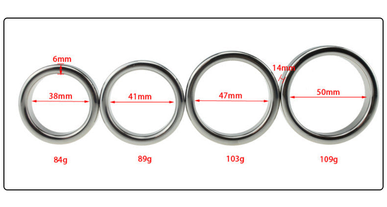 Thick Metal Cock Rings Set (5 Pack)