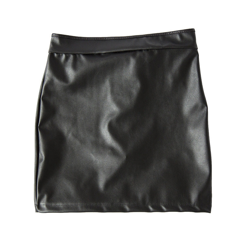 Faux Leather Open Back Mini Skirt - Sexy Bee UK