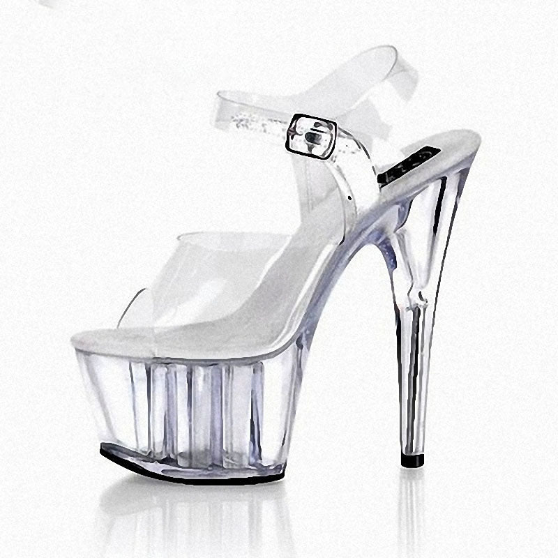 Clear Platform Stripper Heels - Sexy Bee UK