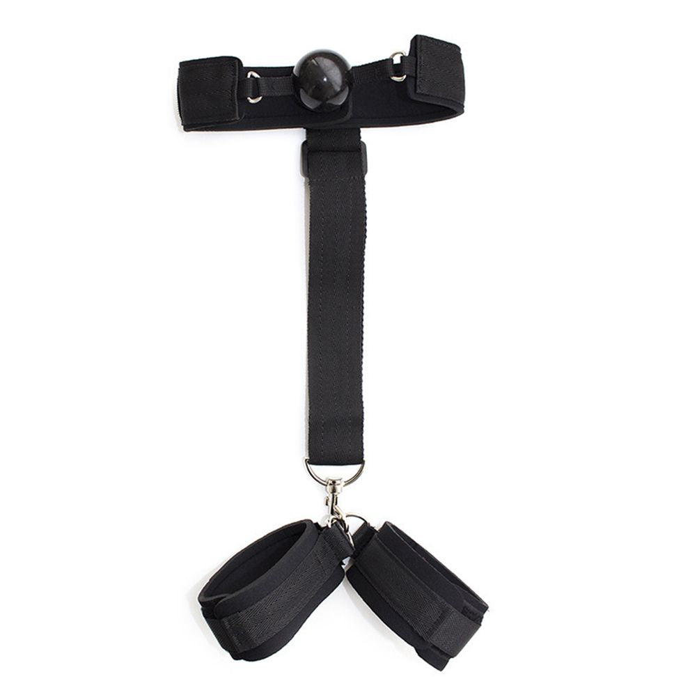 Ball Gag and Wrist Cuff Restraint System - Sexy Bee UK